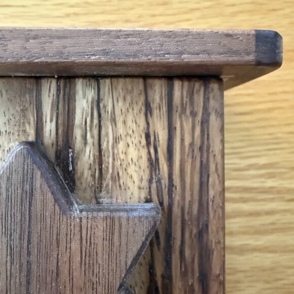 Tzedaka Charity Box Hand Crafted Zebrawood Star of David Judaica - Picture 9 of 10